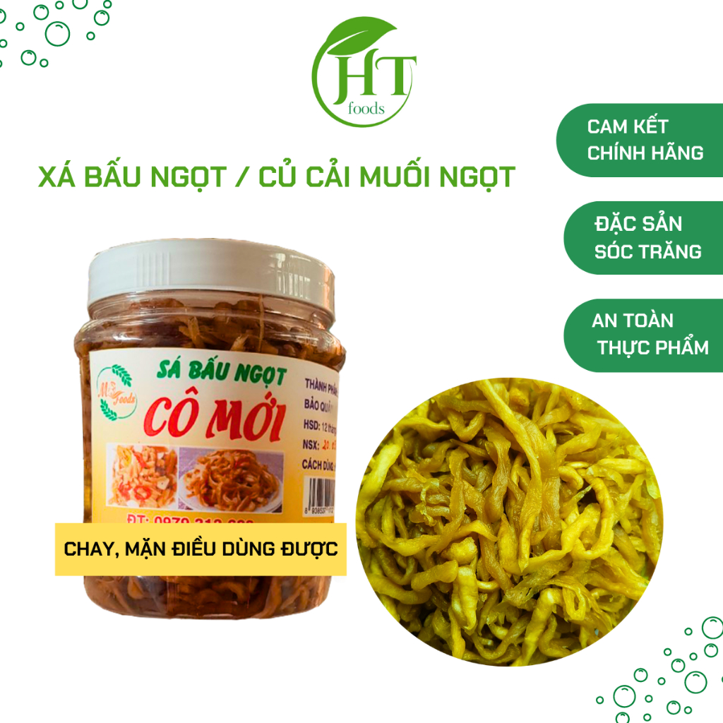 (combo 2 hủ 400g/hủ) Xá bấu ngọt Cô Mới, củ cải muối ngọt, đặc sản Vĩnh Châu Sóc Trăng