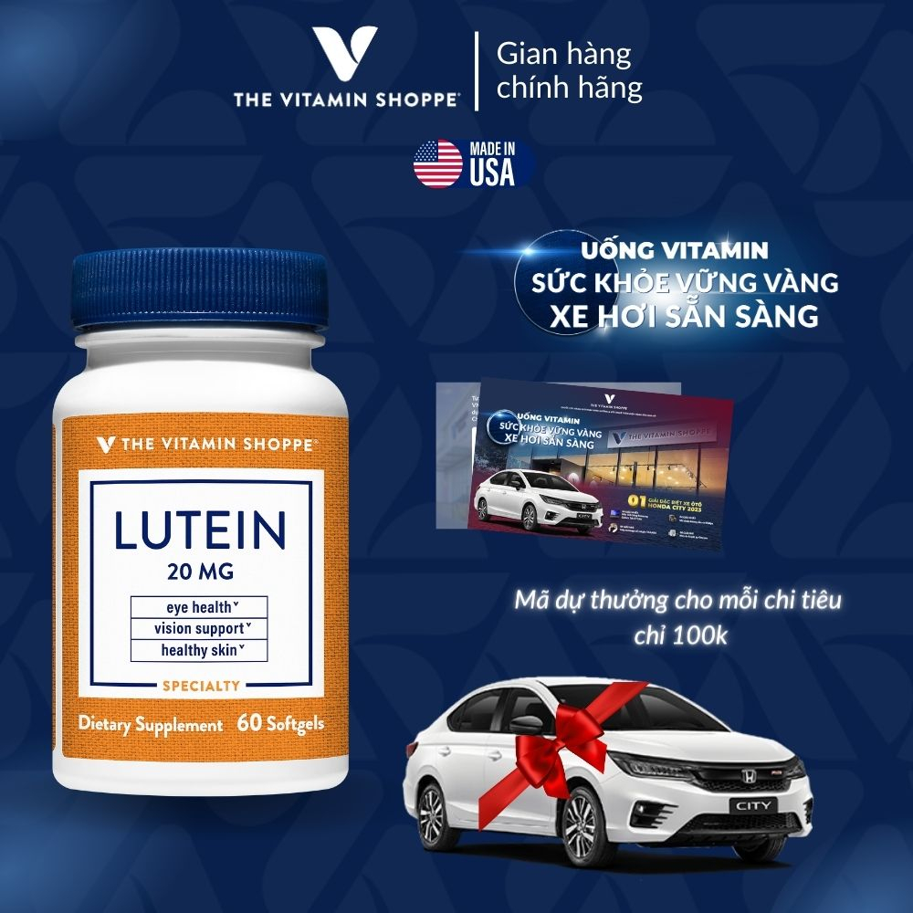 Viên uống bổ mắt tăng cường thị lực THE VITAMIN SHOPPE Lutein 6 MG 60/120 viên