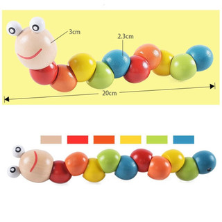 Đồ Chơi Con Sâu Gỗ Uốn Dẻo Cho Bé