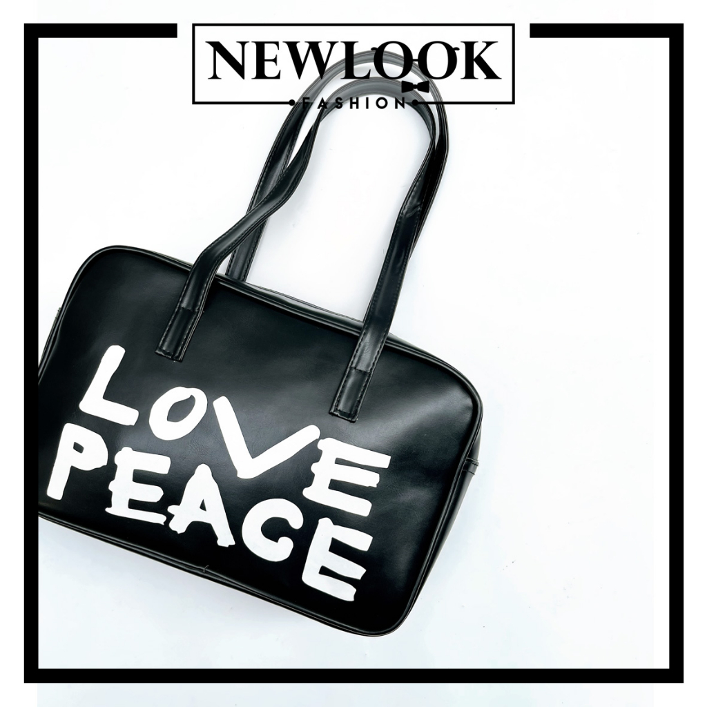 ★ TÚI TOTE ĐEO VAI DA TỔNG HỢP IN CHỮ LOVE PEACE ( 32 x 20 x 9cm)