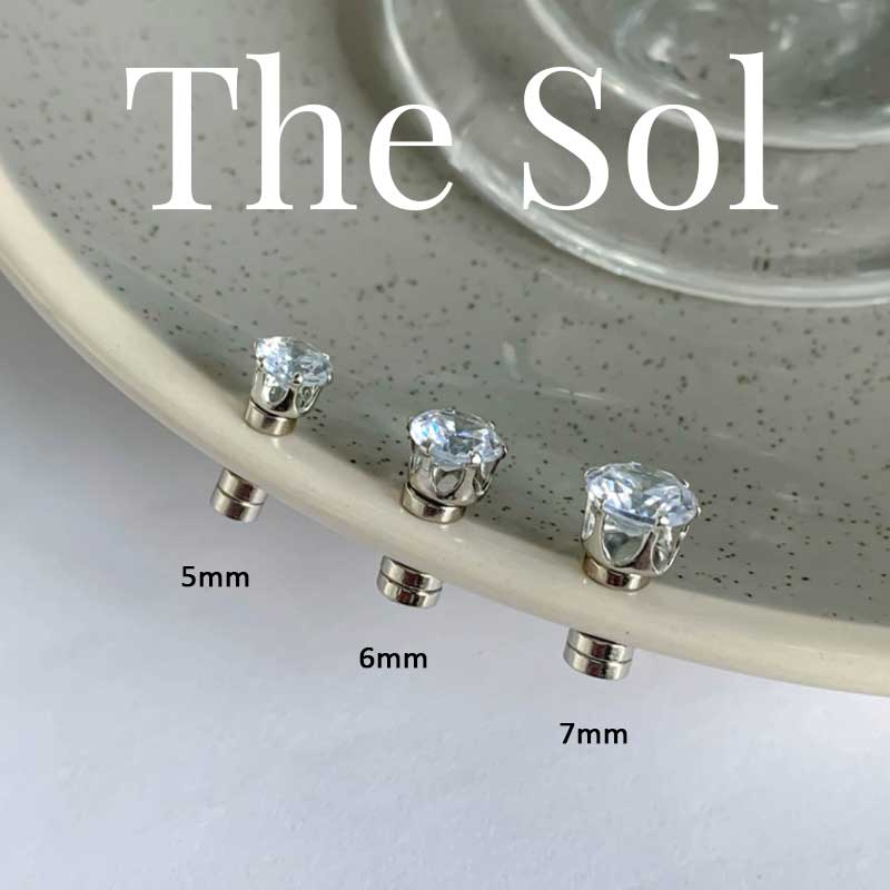 Khuyên Tai Thép Không Gỉ Unisex Nam Châm Đính Đá - Không Cần Xỏ Lỗ thesolvn