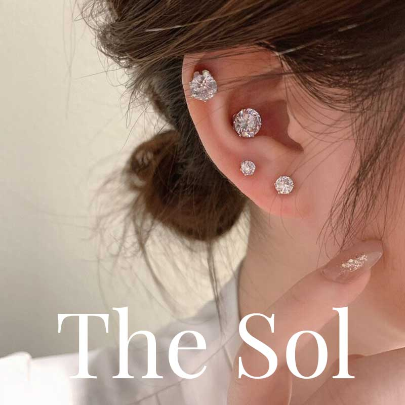 Khuyên Tai Thép Không Gỉ Unisex Nam Châm Đính Đá - Không Cần Xỏ Lỗ thesolvn