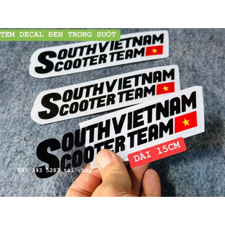 Tem decal dài 15cm chữ đen trong suốt