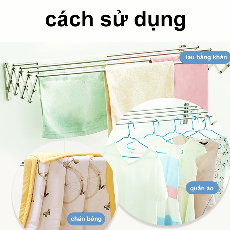 STA-Giàn phơi đồ inox giãn thông minh co giãn thông minh - Sào phơi, giá phơi, giàn phơi đồ
