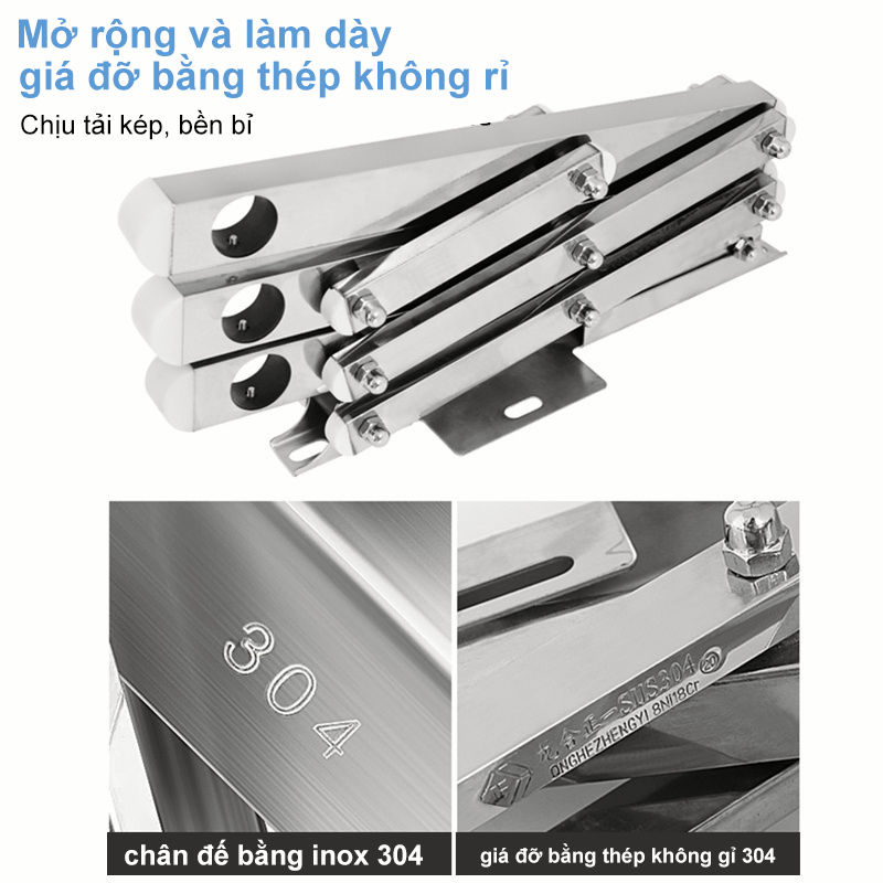 STA-Giàn phơi đồ inox giãn thông minh co giãn thông minh - Sào phơi, giá phơi, giàn phơi đồ