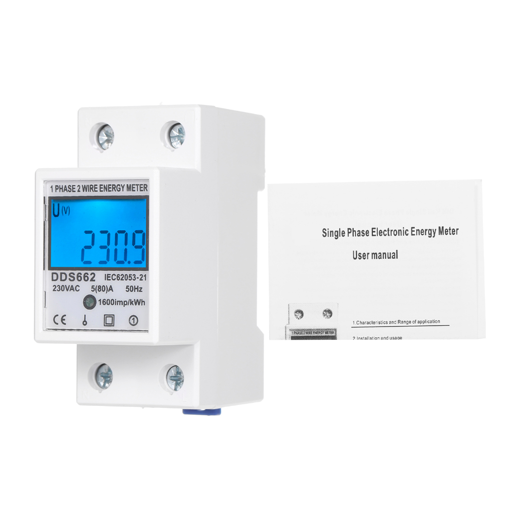 Máy đo năng lượng một pha AC 230V có đèn nền DDS662