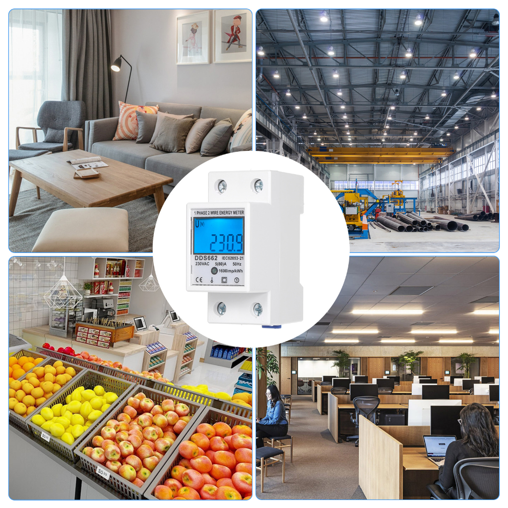 Máy đo năng lượng một pha AC 230V có đèn nền DDS662