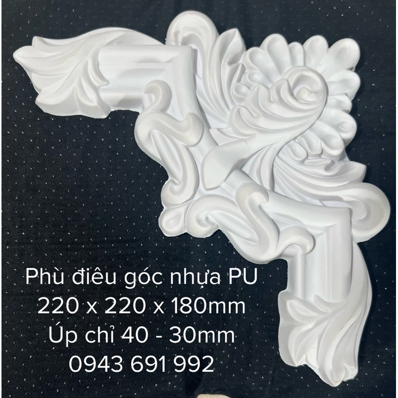 Phù điêu hoa góc nhựa PU dùng nối chỉ rộng 30-40mm