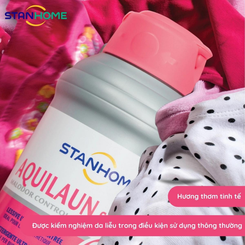 Nước giặt đậm đặc khử mùi, giảm tĩnh điện cho quần áo Stanhome aquilaun synthetics 750ml