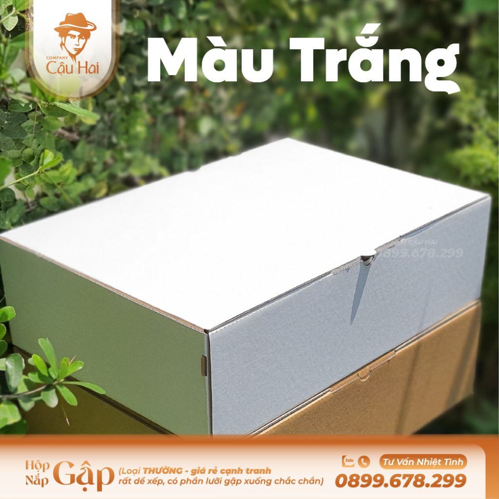Set 20 hộp carton nắp GẬP 35x25x10