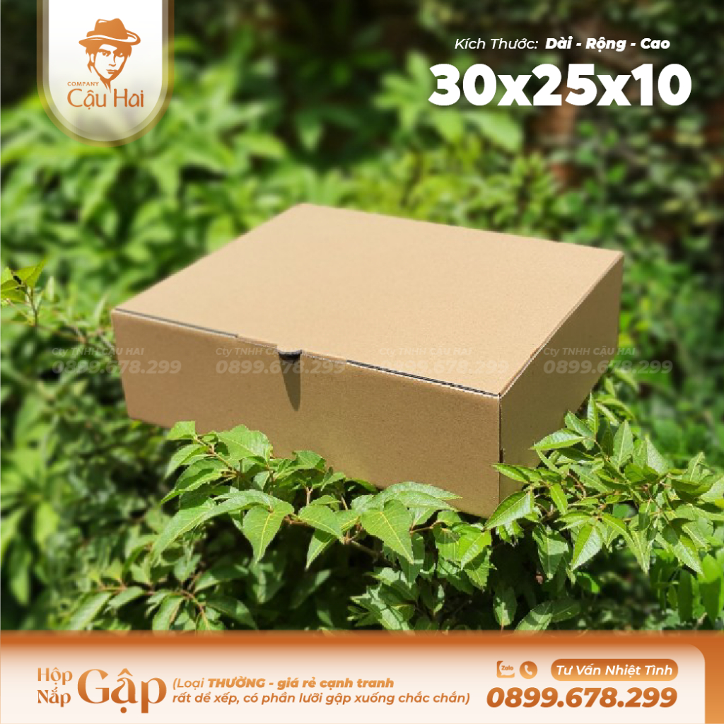 Set 50 hộp carton nắp GẬP 35x25x10