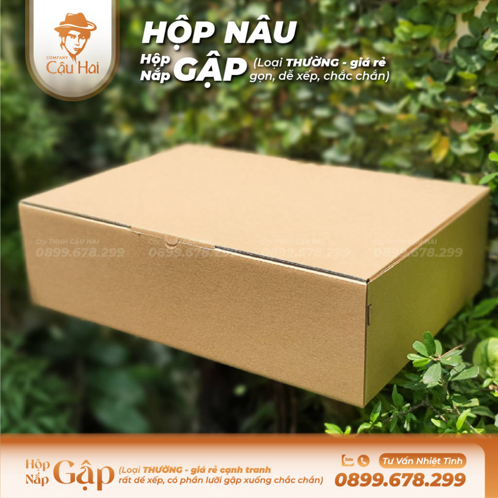 Set 50 hộp carton nắp GẬP 30x25x10