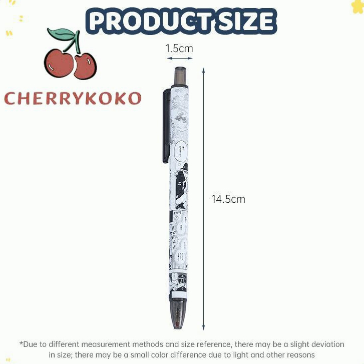 🍒🍒CHERRYKOKO 1PC Bút Mực Gel Màu Đen Thiết Kế Đáng Yêu Dành Cho Học Sinh