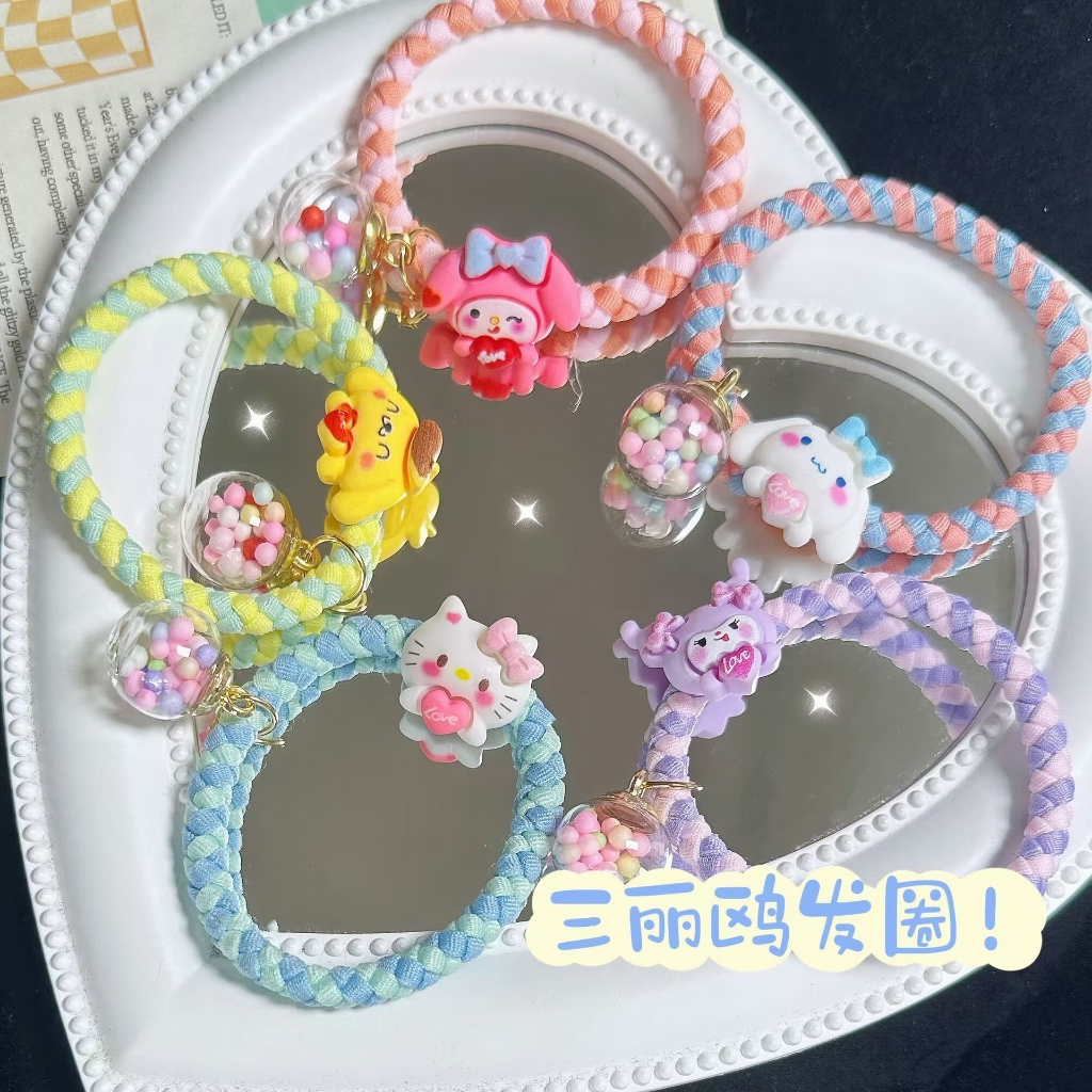 🍒🍒CHERRYKOKO Dây buộc tóc Sanrio chun buộc tóc Kuromi Dây cột tóc Scrunchies vòng đeo tay hoạt hình đáng yêu