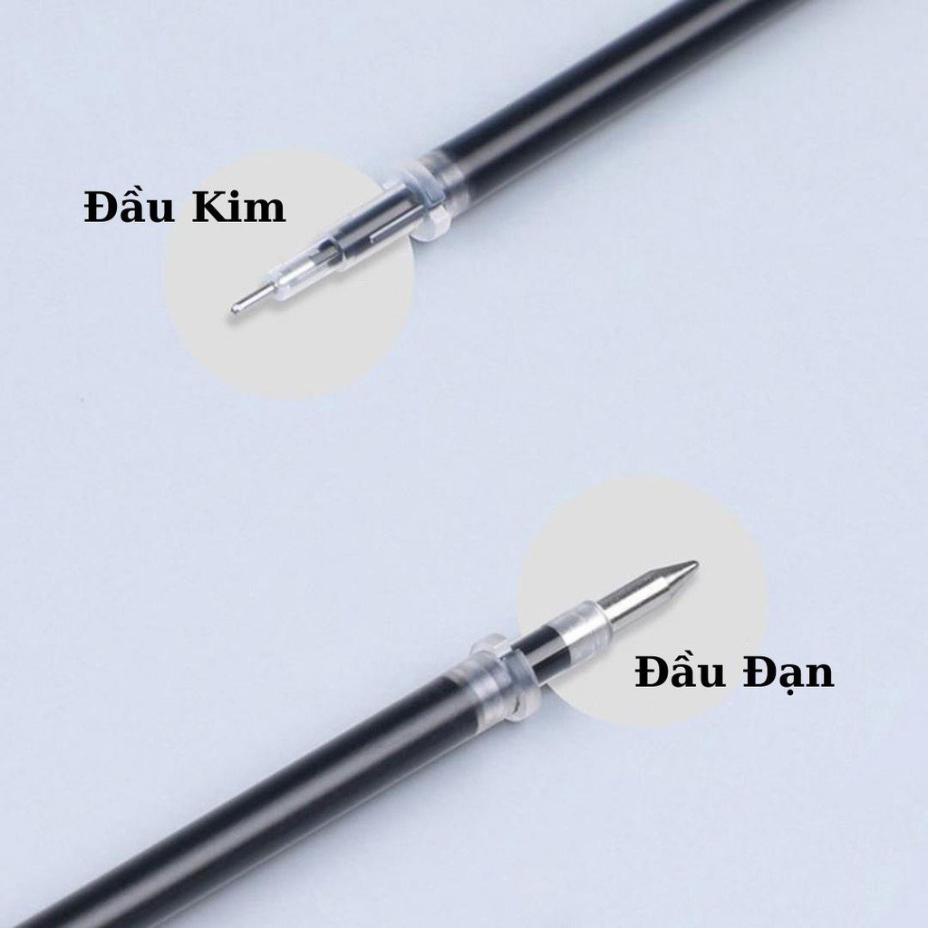 Ruột bút ngòi bút bi thay thế mực gel 0.5mm màu đen đỏ xanh nét mực đều đẹp,dễ dàng thay thế