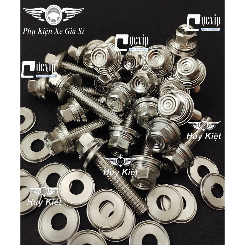 [Sale Khủng] Combo 2 Ốc Salaya 304 8Ly4 (M3) (Thái) TẶNG Lông Đền Inox 304 Salaya Gắn Chảng Ba Rai, Satria, Sonic 6051