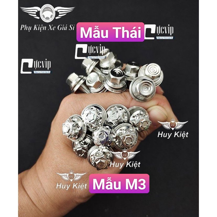 [Sale Khủng] Combo 2 Ốc Salaya 304 8Ly4 (M3) (Thái) TẶNG Lông Đền Inox 304 Salaya Gắn Chảng Ba Rai, Satria, Sonic 6051