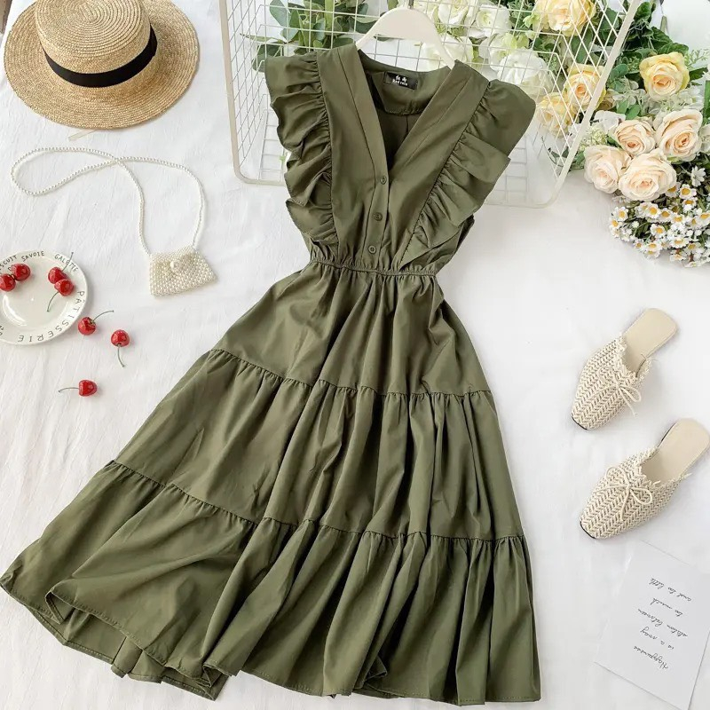 Đầm maxi cánh tiên cổ tim
