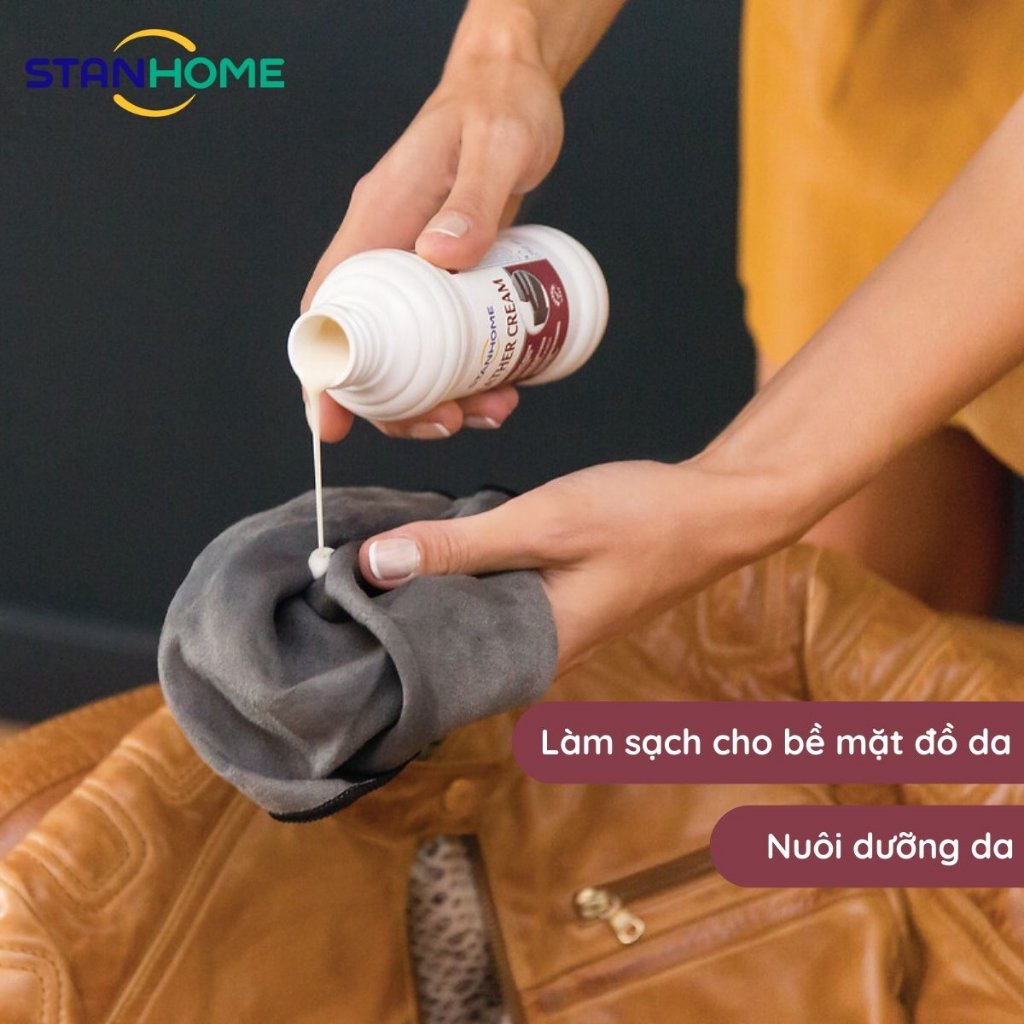 Bộ kem dưỡng làm sạch và bảo vệ đồ da Stanhome leather cream 250ml/chai và leather spray 350ml/chai