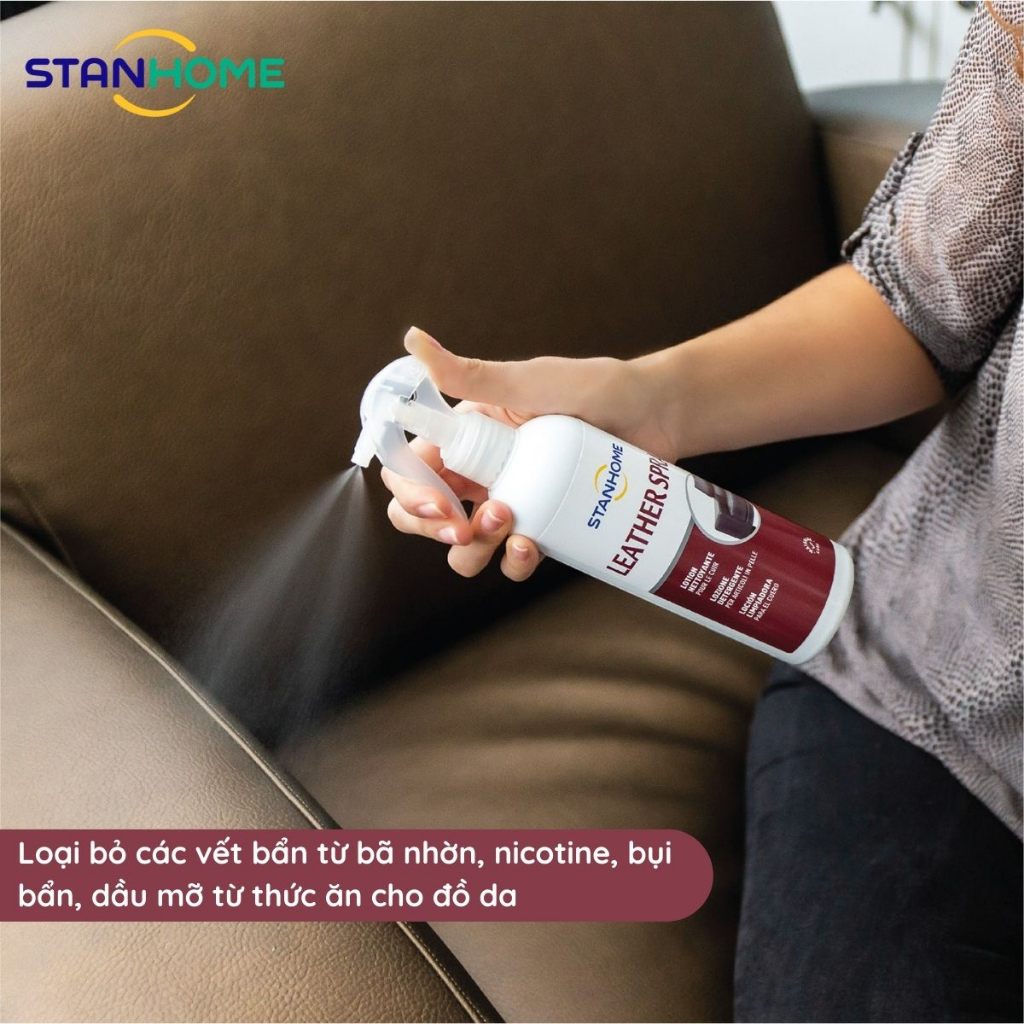 Bộ kem dưỡng làm sạch và bảo vệ đồ da Stanhome leather cream 250ml/chai và leather spray 350ml/chai