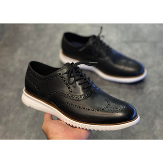 COLE HAAN GRAND OS Black White Oxford Wingtip