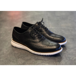 COLE HAAN GRAND OS Black White Oxford Wingtip
