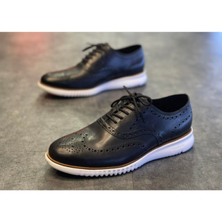 COLE HAAN GRAND OS Black White Oxford Wingtip