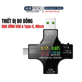 Thiết bị đo dòng, điện áp từ cổng USB A và USB C màn hình led hiển thị chính xác dòng điện