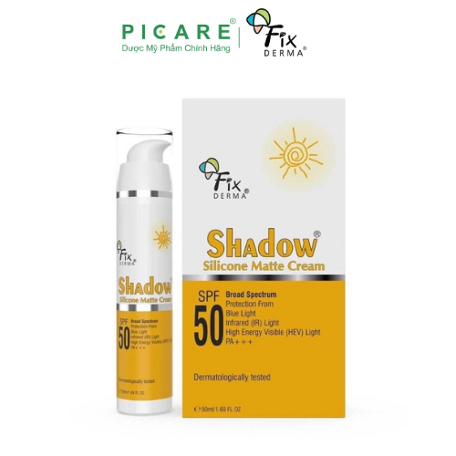 Kem chống nắng chống ánh sáng xanh Fixderma Shadow Silicone Matte Cream SPF50+ 50ml