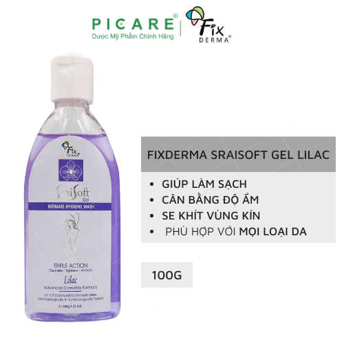 Dung dịch vệ sinh vùng kín hương hoa tử đinh hương Fixderma Srai Soft Gel  Lilac 100g