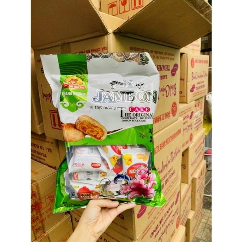 Bánh Cuộn Jambon Thịt Nướng Thanh Hương Gói 400gr - Giao màu ngẫu nhiên