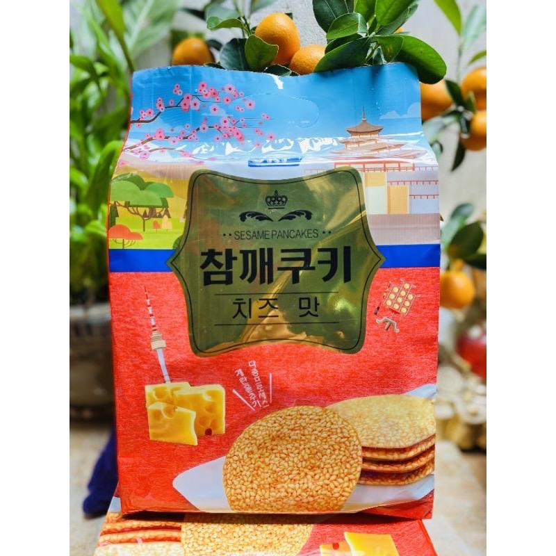 Thùng 12 Gói Bánh Quy Mè UKF Vị Rong Biển/Trứng/Phô Mai 360g Chính Hãng