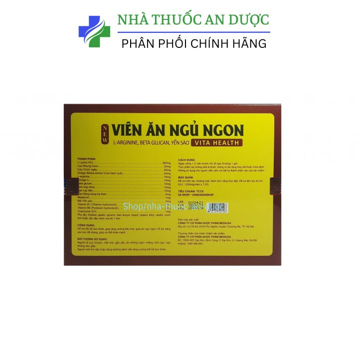 Viên ăn ngủ ngon Vita Health Đông Trùng Hạ Thảo- giúp Ăn ngon, ngủ tốt, bồi bổ cơ thể – Hộp 60 viên
