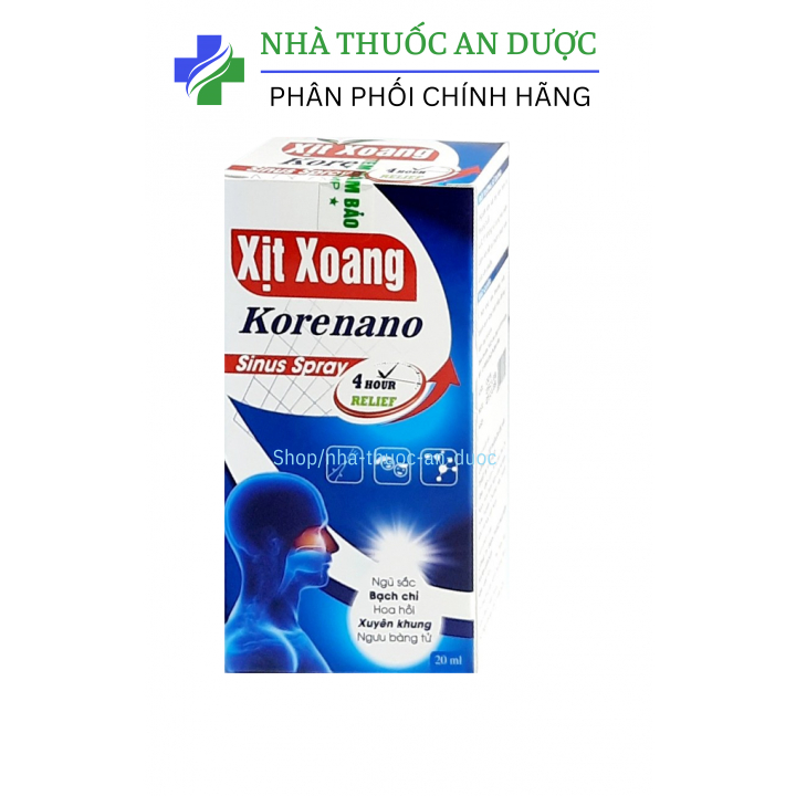 Xịt xoang korenano thảo dược hoa ngũ sắc giảm viêm xoang viêm mũi dị ứng hắt hơi xổ mũi