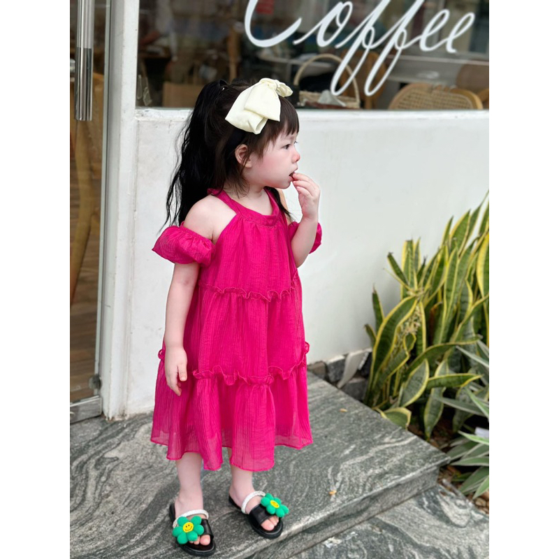 Váy tiểu thư cổ yếm dáng xòe siêu xinh cho bé gái