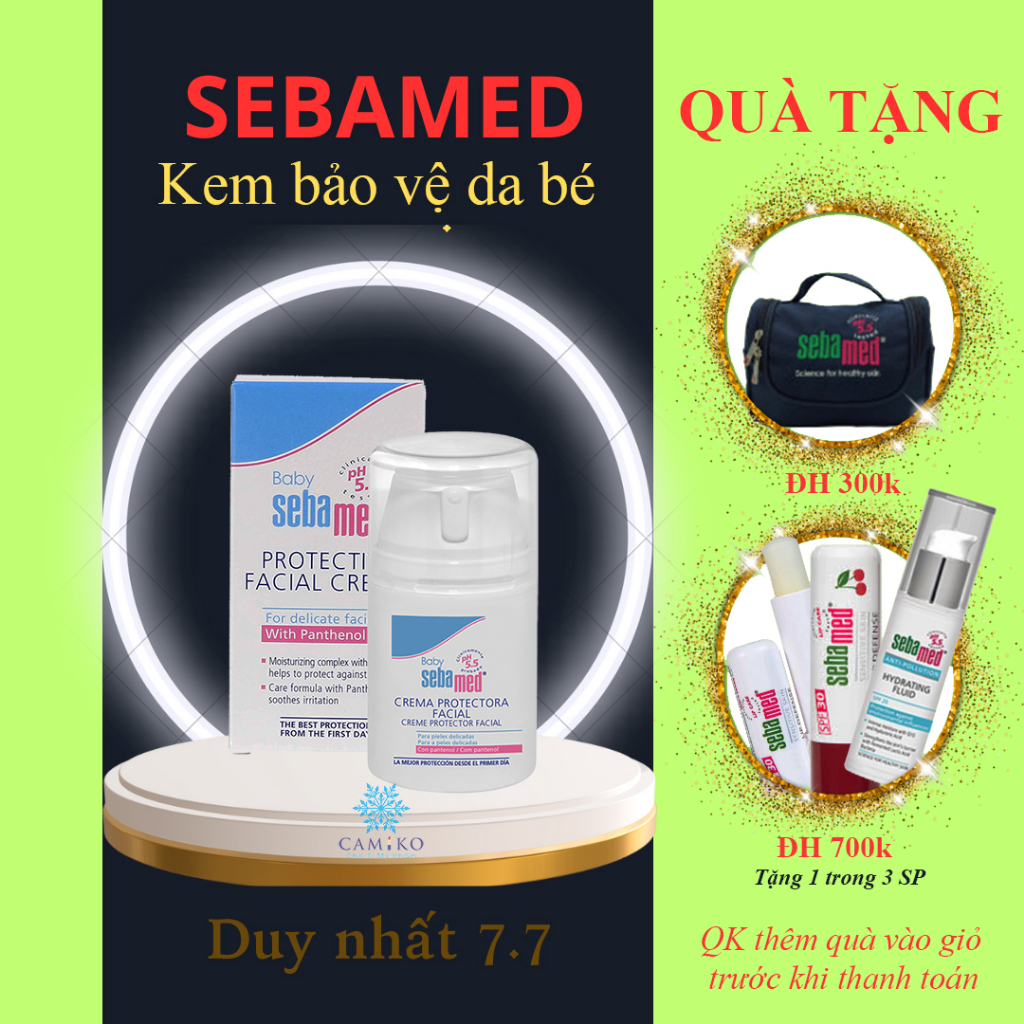 [Date 04/2025] Kem bảo vệ da hỗ trợ làm giảm ngứa, chàm sữa cho bé Sebamed pH5.5 Baby Protective Facial Cream 50ml