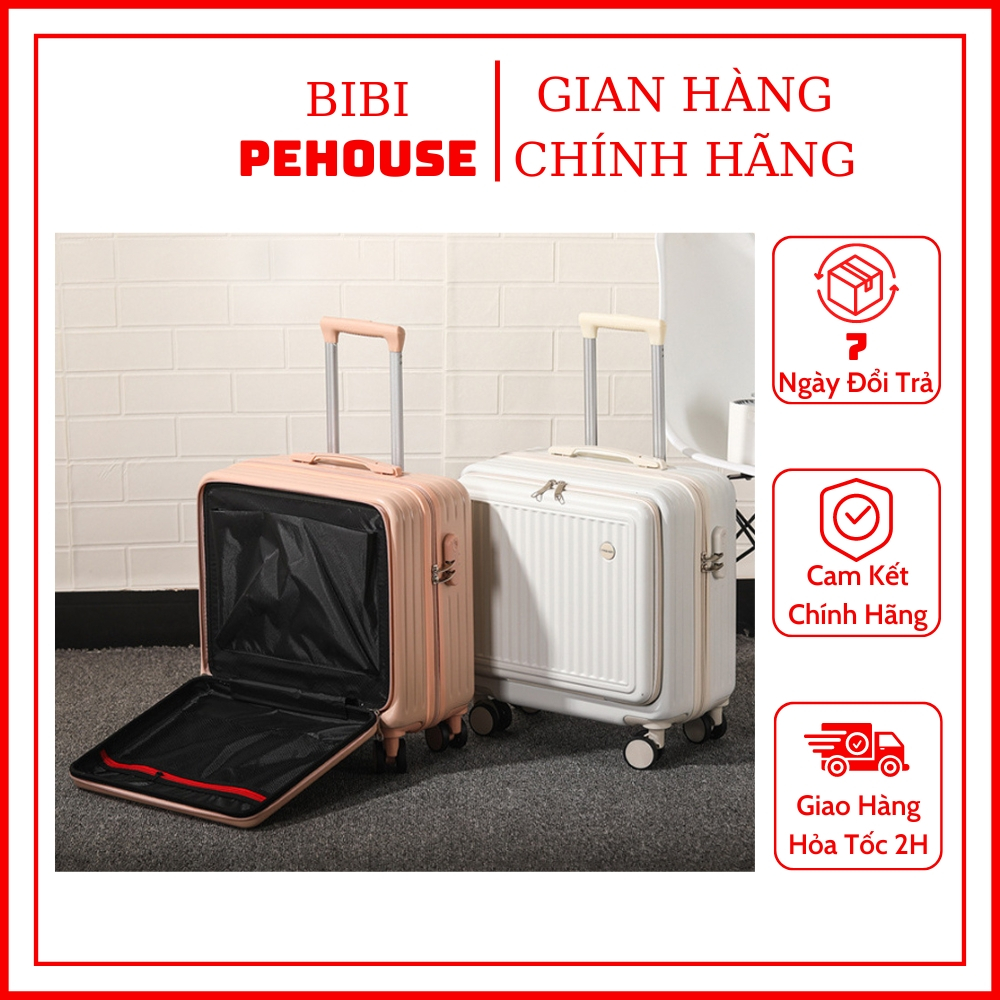 Vali xách tay 18 inch khóa 3 số bảo mật Vali size 18 dáng vuông bề mặt nhám chống trầy xước bibi shop