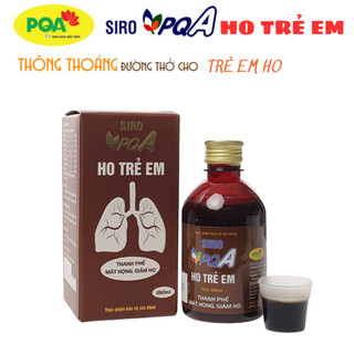 PQA Siro Ho Trẻ Em chai 250ml dùng cho trẻ em bị ho, ho lâu ngày, ho do thay đổi thời tiết, rát họng,  ngứa.