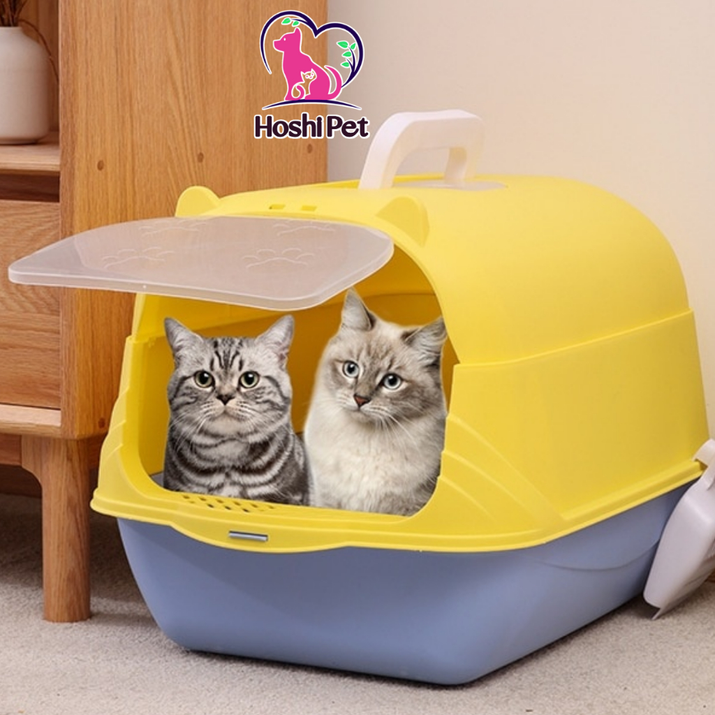 Nhà vệ sinh cho mèo size lớn Hoshi Pet NVS05 - khay cát vệ sinh cho mèo size lớn có cửa