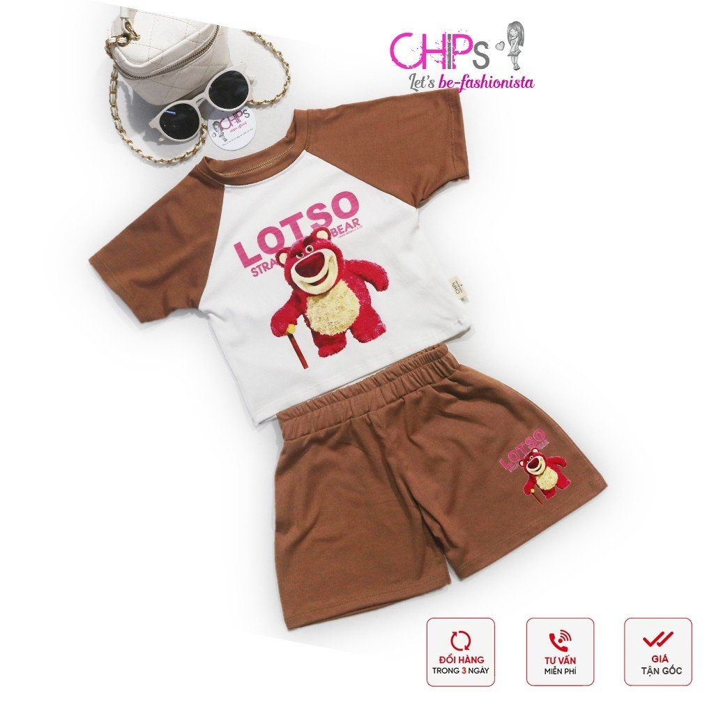 Sét Cotton In Gấu Lotso Sang Chảnh Cho Bé Gái