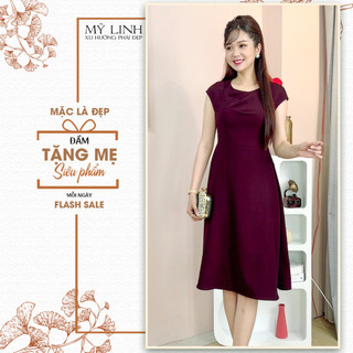 Đầm Nữ [ Linh Linh ] (HT 558) Đầm Nữ Dáng Dài Kiểu Dự Tiệc Cao Cấp Vải Lụa Mềm Mịn Tay Ngắn (ảnh thật shop tự chụp)
