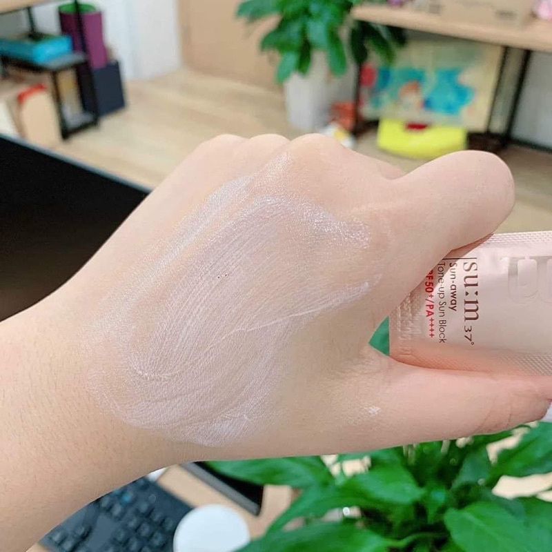 10 gói - kem chống nắng vật lý nâng tone da đẹp Sum Sun-away Tone-up Sun block  SPF50+ PA++++