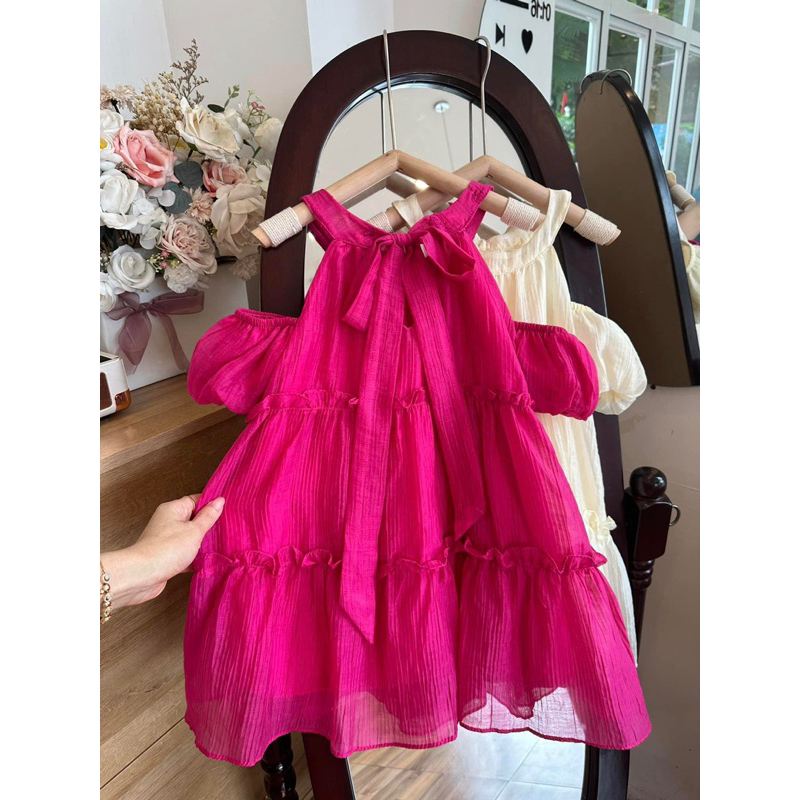 Váy tiểu thư cổ yếm dáng xòe siêu xinh cho bé gái