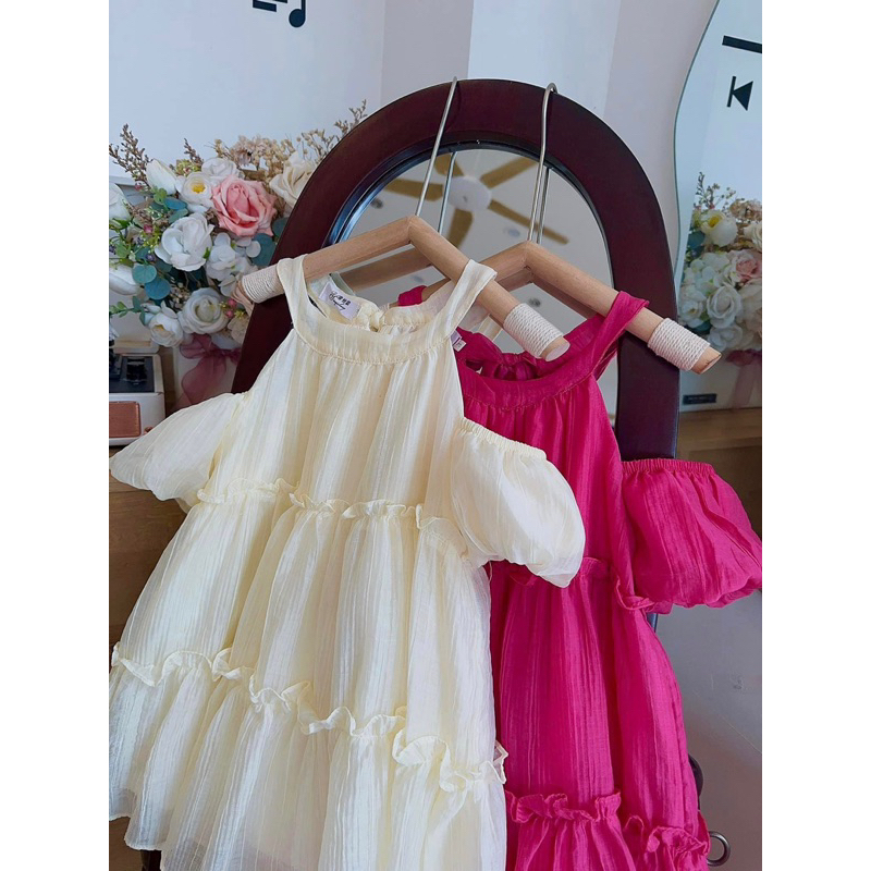 Váy tiểu thư cổ yếm dáng xòe siêu xinh cho bé gái