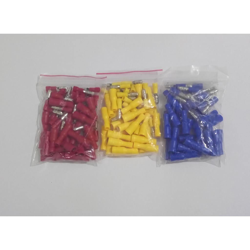 50 Cút Nối Nhanh Dây Điện Đầu Tròn 25 Đực + 25 Cái