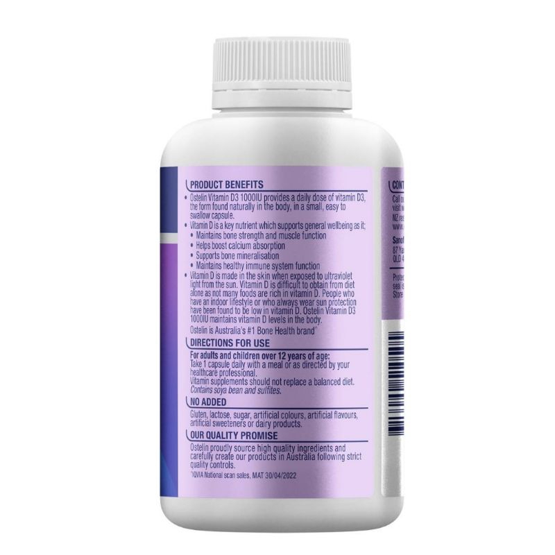 Vitamin D3 1000iu Ostelin lọ 275 viên