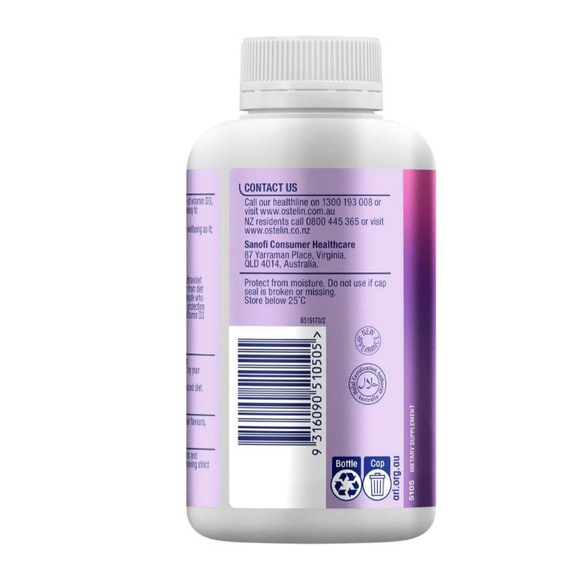 Vitamin D3 1000iu Ostelin lọ 275 viên