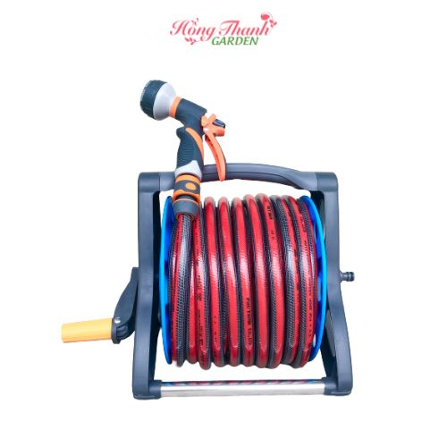 Bộ Rulo Tưới Cây, Rửa Xe Đa Năng Hồng Thanh Garden Dây tưới 5 lớp Cao cấp siêu bền, chống gập chống xoắn kèm đủ Vòi tưới