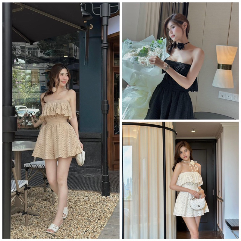 Jumpsuit ren + chocker