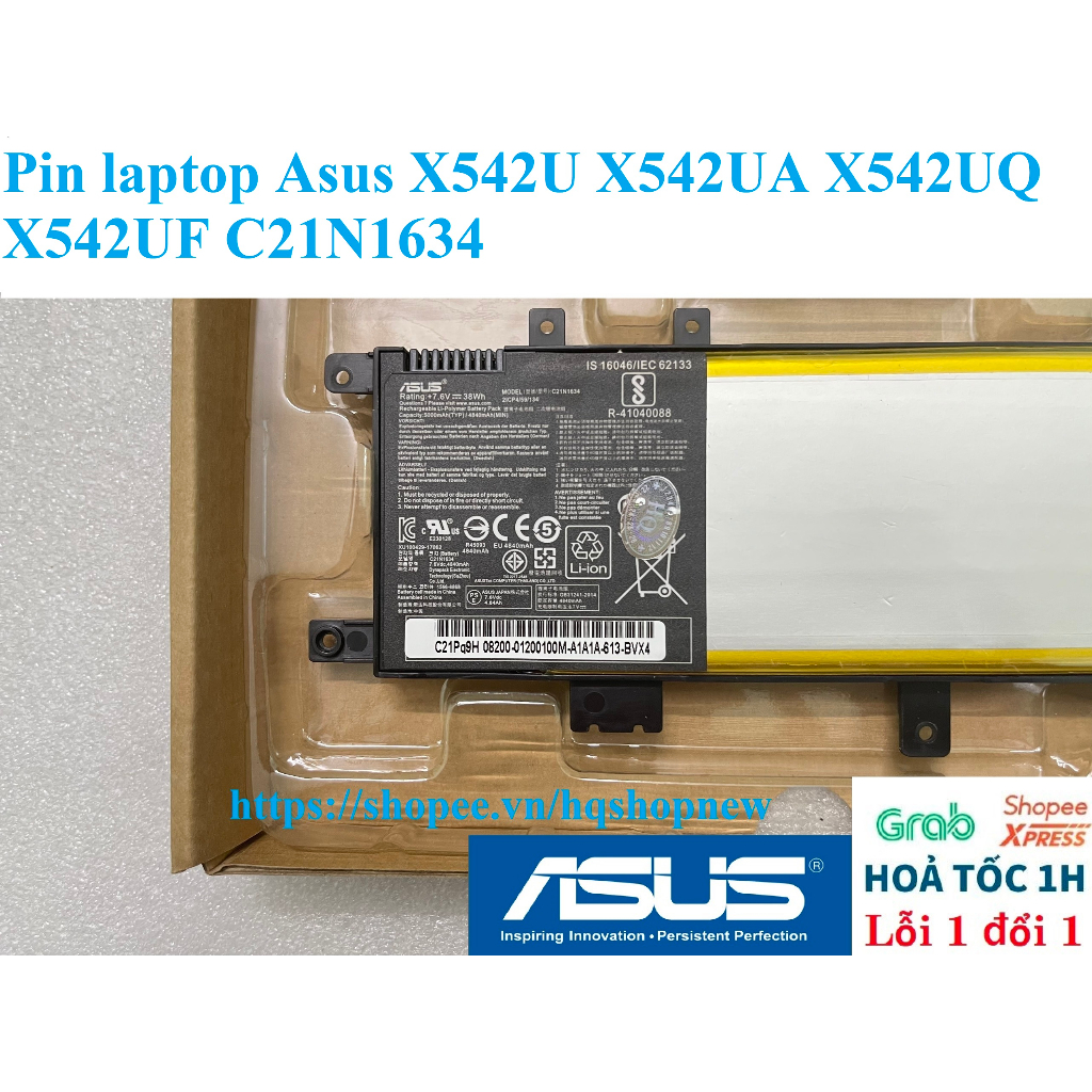 ⚡️ Pin laptop Asus X542U X542UA X542UQ X542UF C21N1634